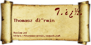 Thomasz Ármin névjegykártya